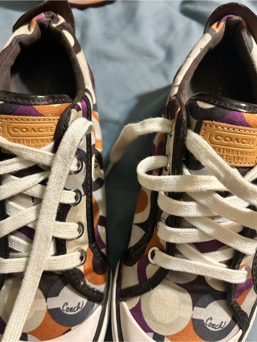 Coach Barrett Women’s Opt Art Sneakers in Orange & Purple